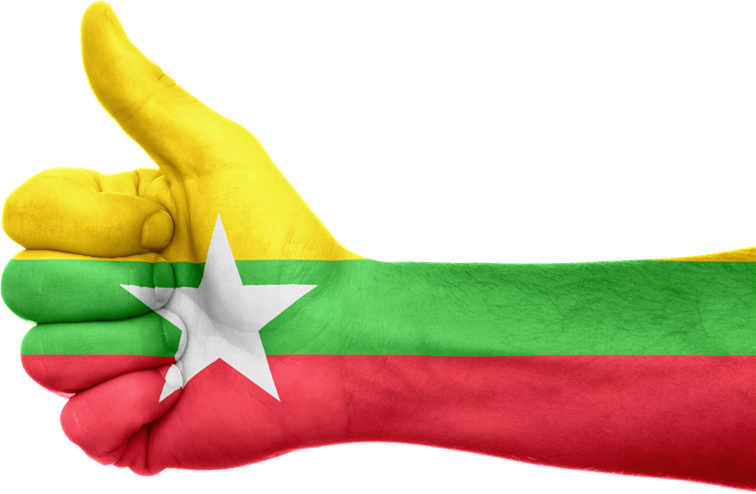 Myanmar flag on arm